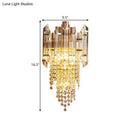GobekUsa Modern Crystal Wall Sconce - Gold Tiered Mounted Lamp with 1 Bulb for Bedside