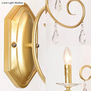 GobekUsa Modern Metal Wall Lamp - Elegant 1-Light Candle Sconce with Clear Crystal Deco in Gold for Corridor