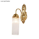 GobekUsa Modern Gold Wall Sconce Lamp with Clear Crystal & Metal Gooseneck Arm - Tubular Corridor Lighting