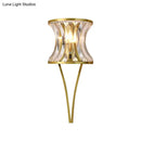 GobekUsa Modern Golden Hourglass Wall Sconce with Clear Crystal Detailing for Living Room