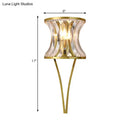 GobekUsa Modern Golden Hourglass Wall Sconce with Clear Crystal Detailing for Living Room