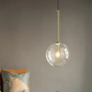 GobekUsa Clear Glass Globe LED Pendant Chandelier for Dining Room and Living Room