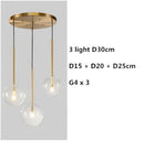 GobekUsa Clear Glass Globe LED Pendant Chandelier for Dining Room and Living Room
