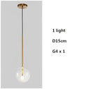 GobekUsa Clear Glass Globe LED Pendant Chandelier for Dining Room and Living Room