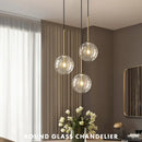 GobekUsa Clear Glass Globe LED Pendant Chandelier for Dining Room and Living Room