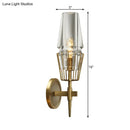GobekUsa Modern Clear Glass Wall Sconce – Tapered Design, Gold Finish, 1/2 Mount Lights