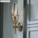 GobekUsa Modern Clear Glass Wall Sconce – Tapered Design, Gold Finish, 1/2 Mount Lights