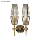 GobekUsa Modern Clear Glass Wall Sconce – Tapered Design, Gold Finish, 1/2 Mount Lights