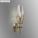 GobekUsa Modern Clear Glass Wall Sconce – Tapered Design, Gold Finish, 1/2 Mount Lights