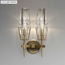 GobekUsa Modern Clear Glass Wall Sconce – Tapered Design, Gold Finish, 1/2 Mount Lights