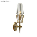 GobekUsa Modern Clear Glass Wall Sconce – Tapered Design, Gold Finish, 1/2 Mount Lights