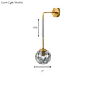 GobekUsa Modern Clear Glass Wall Light with Flower Deco Cloth and Silver/Gold Finish