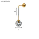 GobekUsa Modern Clear Glass Wall Light with Flower Deco Cloth and Silver/Gold Finish