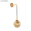GobekUsa Modern Clear Glass Wall Light with Flower Deco Cloth and Silver/Gold Finish