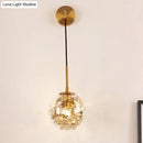 GobekUsa Modern Clear Glass Wall Light with Flower Deco Cloth and Silver/Gold Finish