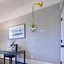 GobekUsa Modern Clear Glass Wall Light with Flower Deco Cloth and Silver/Gold Finish