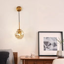 GobekUsa Modern Clear Glass Wall Light with Flower Deco Cloth and Silver/Gold Finish