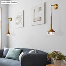 GobekUsa Modern Clear Textured Glass Wall Sconce with Flared Design - 1 Bulb Wall Mount Lighting for Living Room