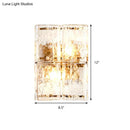 GobekUsa Modern Gold Wall Sconce Light with Clear Water Glass Shade - 2 Lights for Bedroom