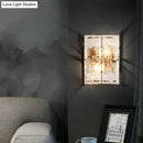 GobekUsa Modern Gold Wall Sconce Light with Clear Water Glass Shade - 2 Lights for Bedroom
