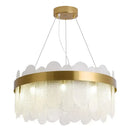 GobekUsa Crystal LED Chandelier: Modern Round Ceiling Lamp for Living Room, Bedroom & Hotel