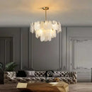 GobekUsa Cloudy Glass Chandeliers: Modern LED Lustre Indoor Lighting for Living Room Décor