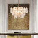 GobekUsa Cloudy Glass Chandeliers: Modern LED Lustre Indoor Lighting for Living Room Décor