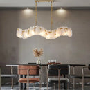 GobekUsa Cloudy Glass Chandeliers: Modern LED Lustre Indoor Lighting for Living Room Décor