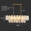 GobekUsa Cloudy Glass Chandeliers: Modern LED Lustre Indoor Lighting for Living Room Décor