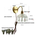 GobekUsa Conch Copper LED Wall Light Fixture with Pull Chain Switch