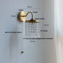 GobekUsa Conch Copper LED Wall Light Fixture with Pull Chain Switch