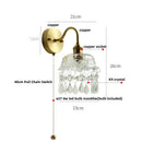 GobekUsa Conch Copper LED Wall Light Fixture with Pull Chain Switch