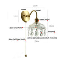 GobekUsa Conch Copper LED Wall Light Fixture with Pull Chain Switch