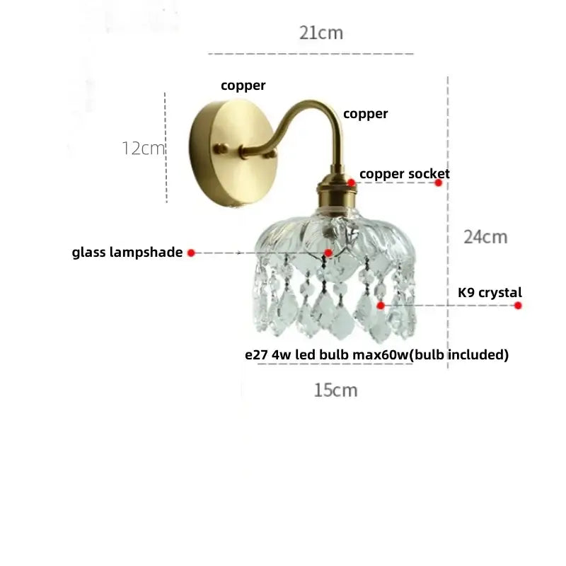GobekUsa Conch Copper LED Wall Light Fixture with Pull Chain Switch, photo 22 of 22