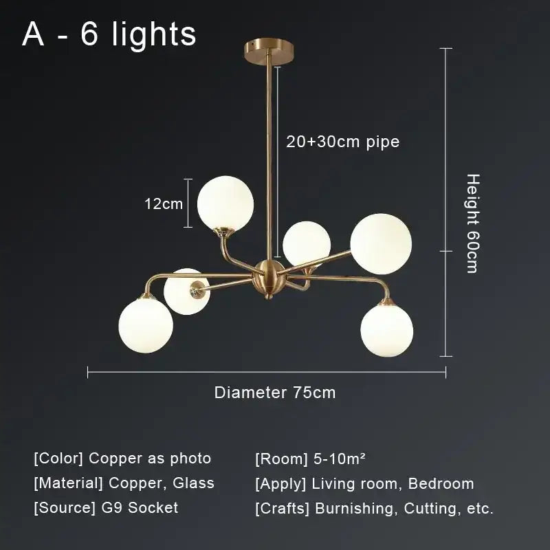 GobekUsa Copper Ceiling Chandelier for Home Decor Lighting, photo 14 of 14