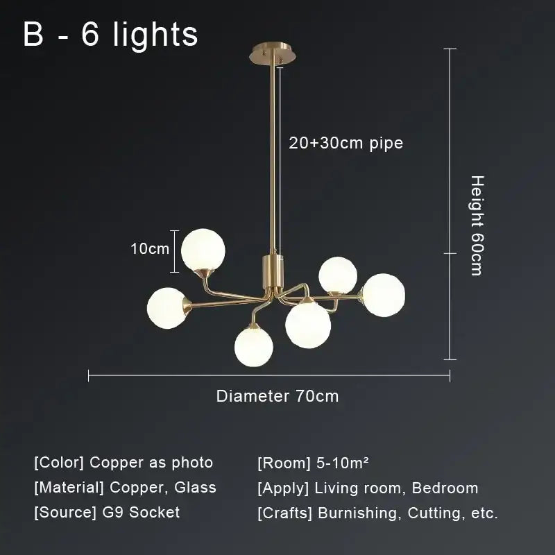GobekUsa Copper Ceiling Chandelier for Home Decor Lighting, photo 11 of 14