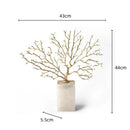 GobekUsa Coral Tree Sculpture: Gold Metal Decorative Figurine on Marble Base