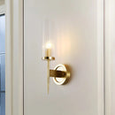 GobekUsa Modern Gold Corner Wall-Mount Lamp with Clear Glass: Cylinder Sconce Lighting