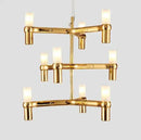 GobekUsa Crown Major Chandelier G9 Luxury Foyer Chandelier, White Gold, Chrome Metal
