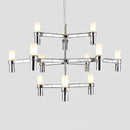 GobekUsa Crown Major Chandelier G9 Luxury Foyer Chandelier, White Gold, Chrome Metal