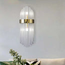 GobekUsa Modern Gold Crystal 2-Light Layered Wall Lamp - Stylish Sconce for Living Room
