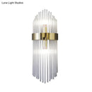 GobekUsa Modern Gold Crystal 2-Light Layered Wall Lamp - Stylish Sconce for Living Room