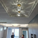GobekUsa Crystal Aisle Ceiling Light | Modern & Luxe All-Copper Fixture for Entryway & Cloakroom