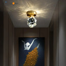 GobekUsa Crystal Aisle Ceiling Light: Simple & Modern All Copper Lamp