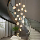 GobekUsa Crystal Ball Chandelier: Modern Loft & Staircase Hanging Light for Home, Hotel & Mall