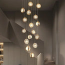 GobekUsa Crystal Ball Chandelier: Modern Loft & Staircase Hanging Light for Home, Hotel & Mall