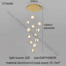 GobekUsa Crystal Ball Chandelier: Modern Loft & Staircase Hanging Light for Home, Hotel & Mall