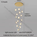GobekUsa Crystal Ball Chandelier: Modern Loft & Staircase Hanging Light for Home, Hotel & Mall
