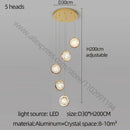 GobekUsa Crystal Ball Chandelier: Modern Loft & Staircase Hanging Light for Home, Hotel & Mall