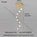 GobekUsa Crystal Ball Chandelier: Modern Loft & Staircase Hanging Light for Home, Hotel & Mall
